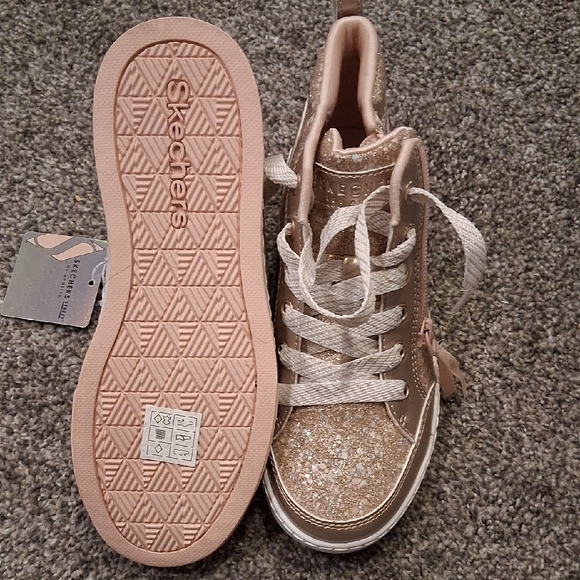 Skechers Kids Shimmering High-Top Sneakers - Gold - Picture 2 of 6